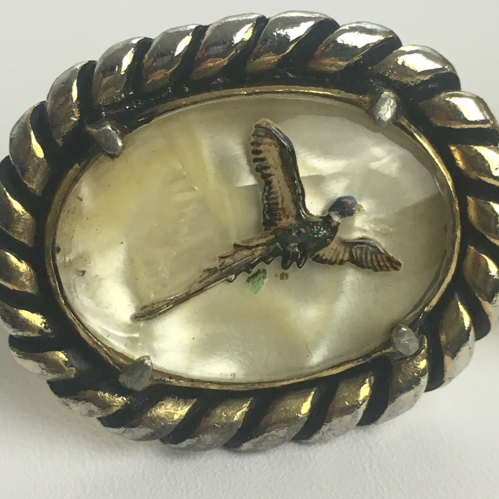 Pheasant Gold Cufflinks & Tie Clip! - Picture 7 of 7